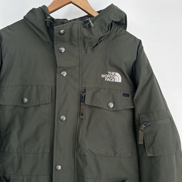 The North Face Jacket Mens Large HyVent Gotham Goose Down Hooded Parka Military - Picture 7 of 16